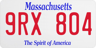 MA license plate 9RX804