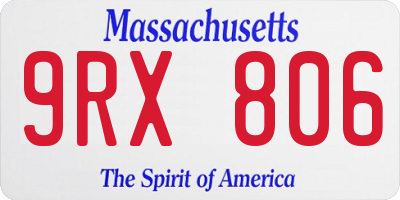 MA license plate 9RX806