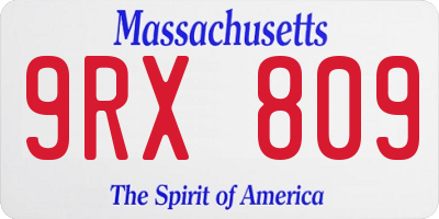 MA license plate 9RX809