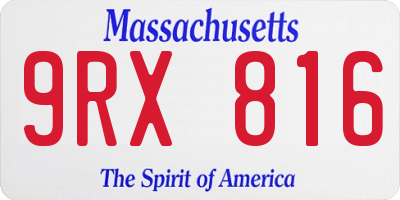MA license plate 9RX816