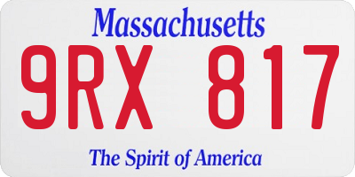 MA license plate 9RX817