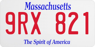 MA license plate 9RX821