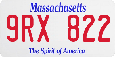 MA license plate 9RX822