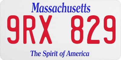 MA license plate 9RX829