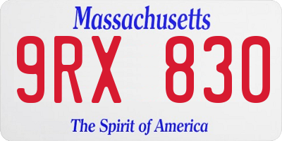 MA license plate 9RX830