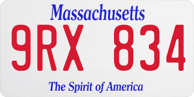 MA license plate 9RX834