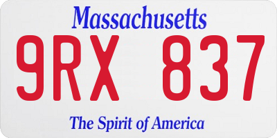 MA license plate 9RX837