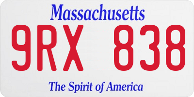 MA license plate 9RX838