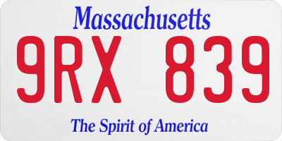 MA license plate 9RX839