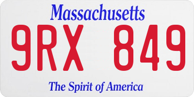 MA license plate 9RX849