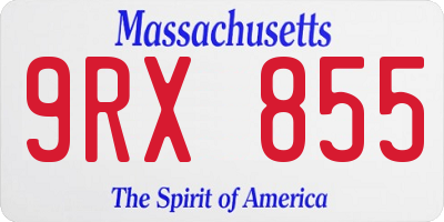 MA license plate 9RX855