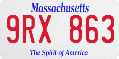 MA license plate 9RX863