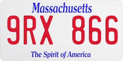 MA license plate 9RX866
