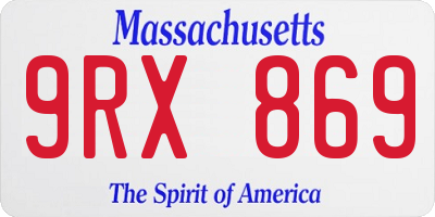 MA license plate 9RX869