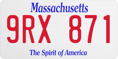 MA license plate 9RX871