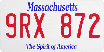 MA license plate 9RX872