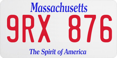 MA license plate 9RX876