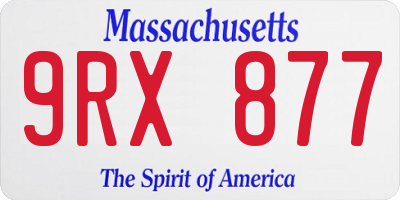 MA license plate 9RX877
