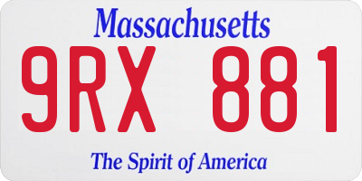 MA license plate 9RX881