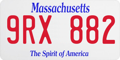 MA license plate 9RX882