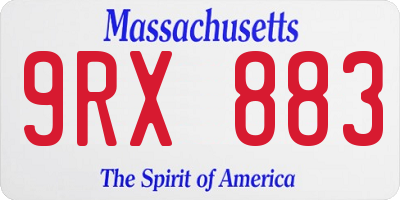 MA license plate 9RX883