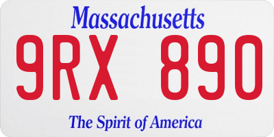 MA license plate 9RX890