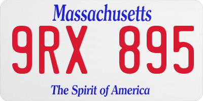 MA license plate 9RX895