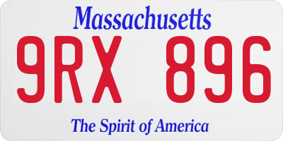 MA license plate 9RX896