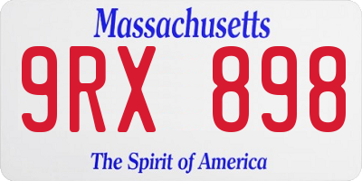MA license plate 9RX898