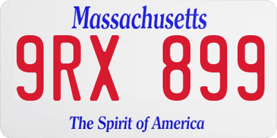 MA license plate 9RX899