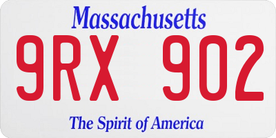 MA license plate 9RX902