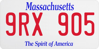 MA license plate 9RX905