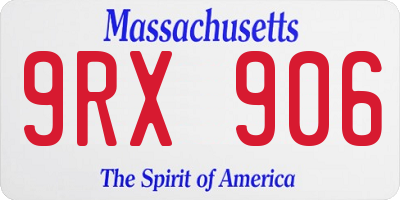 MA license plate 9RX906