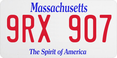 MA license plate 9RX907