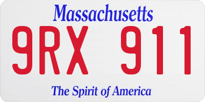 MA license plate 9RX911