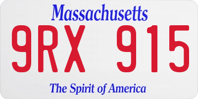 MA license plate 9RX915