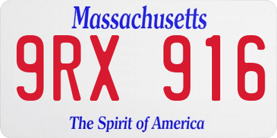 MA license plate 9RX916
