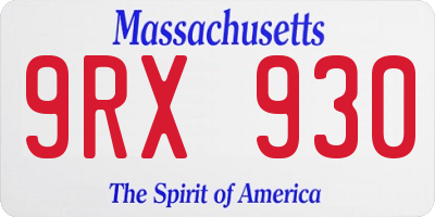 MA license plate 9RX930