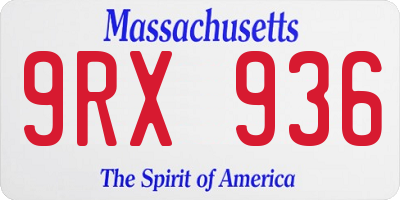 MA license plate 9RX936