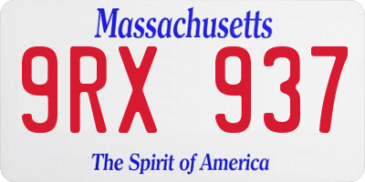 MA license plate 9RX937