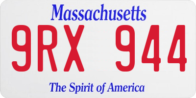 MA license plate 9RX944