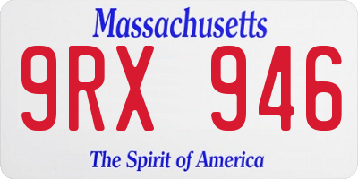 MA license plate 9RX946