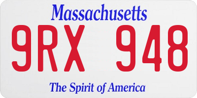 MA license plate 9RX948