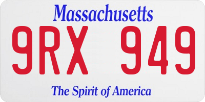 MA license plate 9RX949