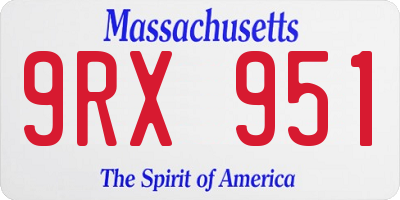 MA license plate 9RX951