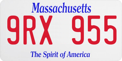 MA license plate 9RX955