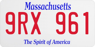 MA license plate 9RX961