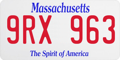 MA license plate 9RX963