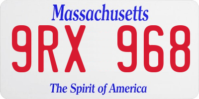 MA license plate 9RX968