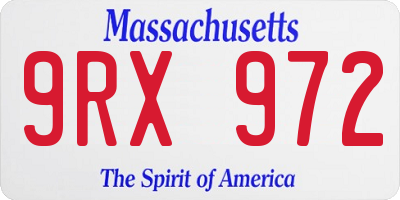 MA license plate 9RX972